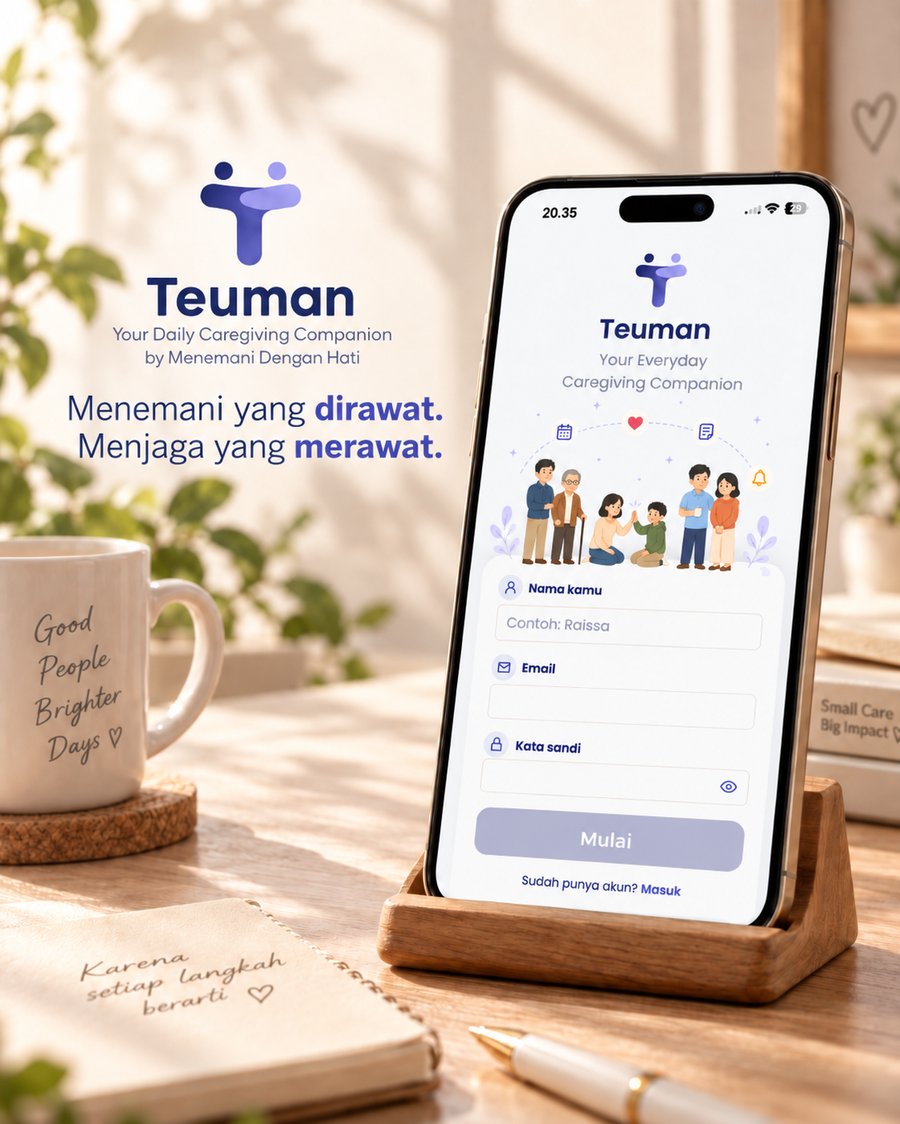 Tampilan aplikasi Teuman di HP