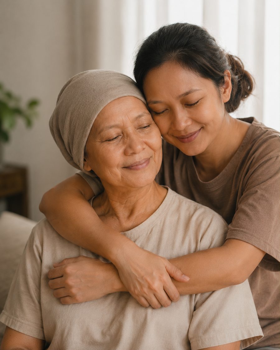 Anak mendampingi ibu tersayang